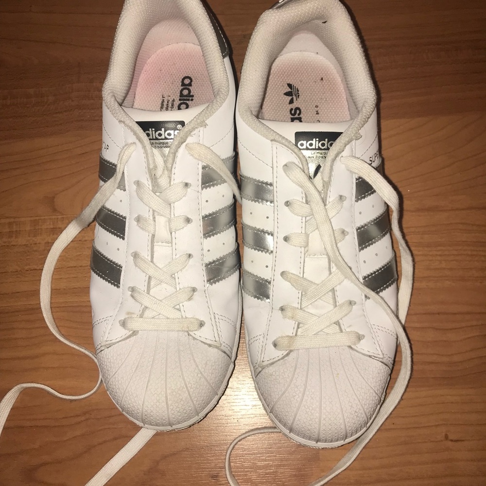 Adidas all star silver sneakers